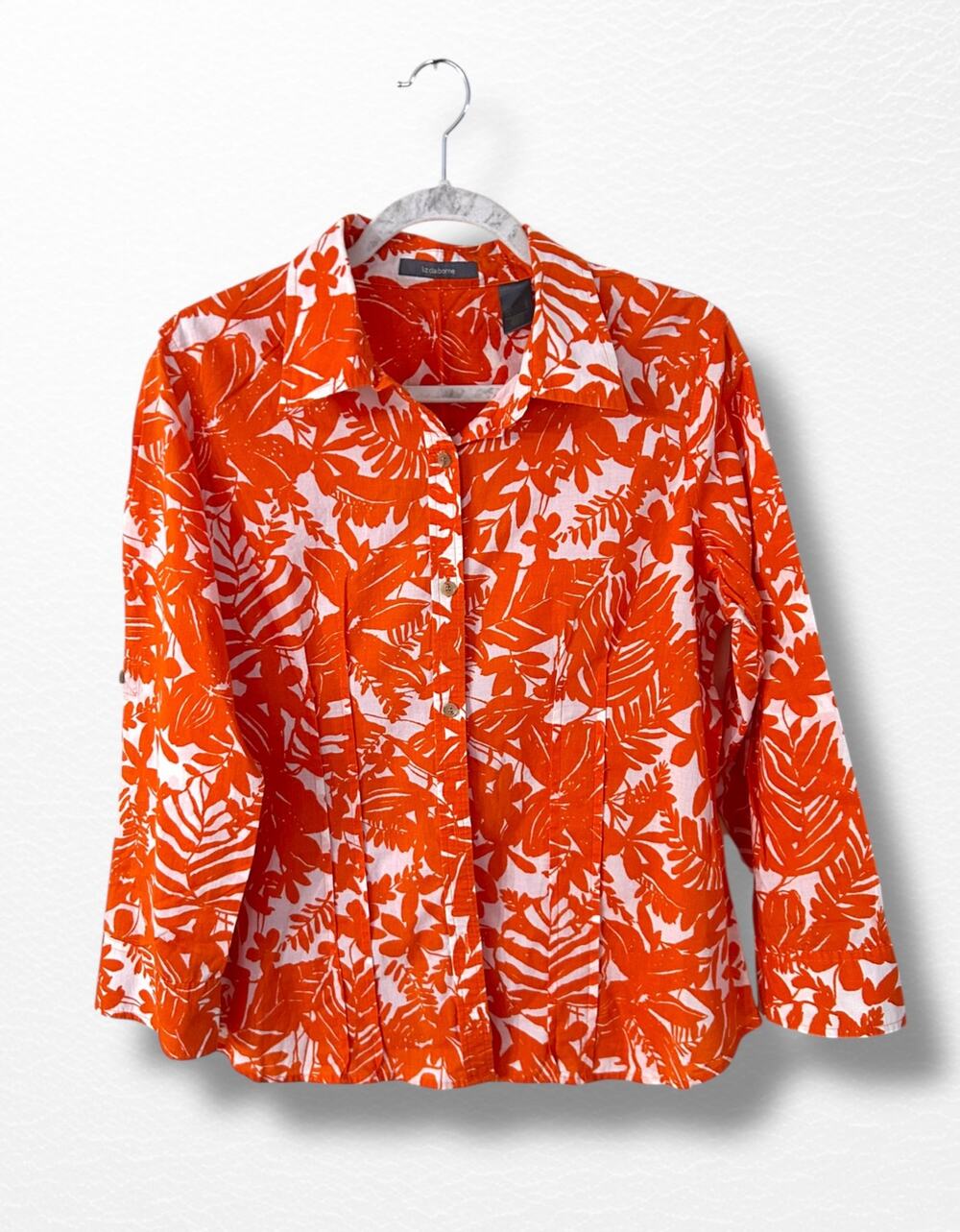 Liz Claiborne Structured Cotton Blouse, Size L